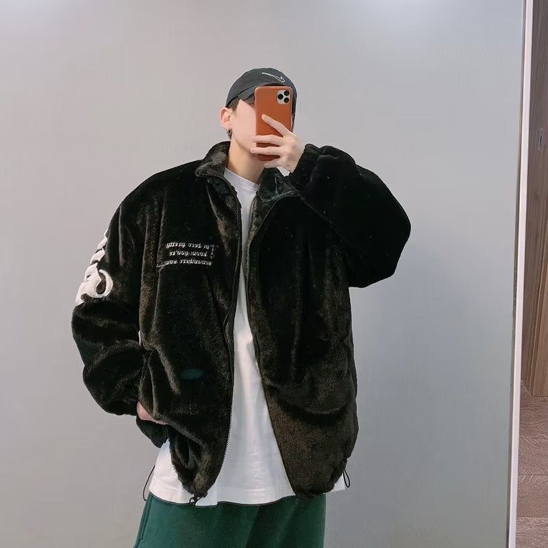 Winter Letters Embroidery Cotton-padded Coat Men