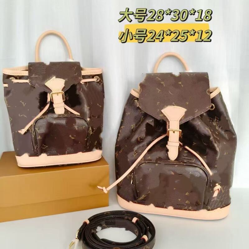 Cross-Border Lujia Bags New Model Women's Backpack with Chain, Genuine Leather Double Shoulder Bag, Fashionable High-Quality Single Shoulder Bag for Women