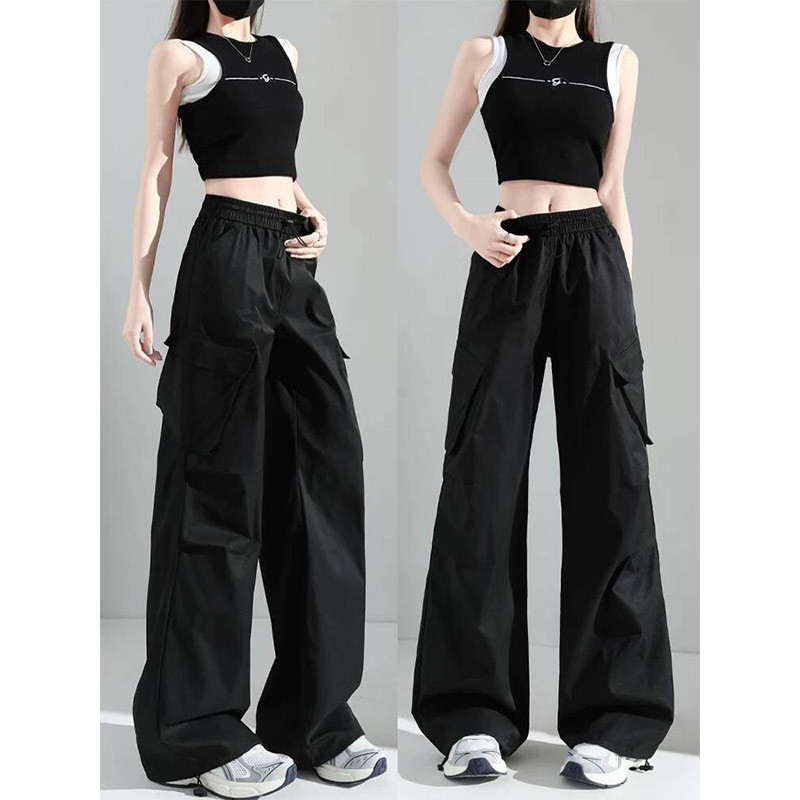 Black Quick-Dry Work Pants for Women, Spring/Summer Thin Style, 2026 New Model, Cool and Stylish Straight-Leg Casual Wide-Leg Sports Pants Black Quick-Dry Work Pants for Women, Spring/Summer Thin Style, 2026 New Model, Cool and Stylish Straight-Leg Casual Wide-Leg Sports Pants
