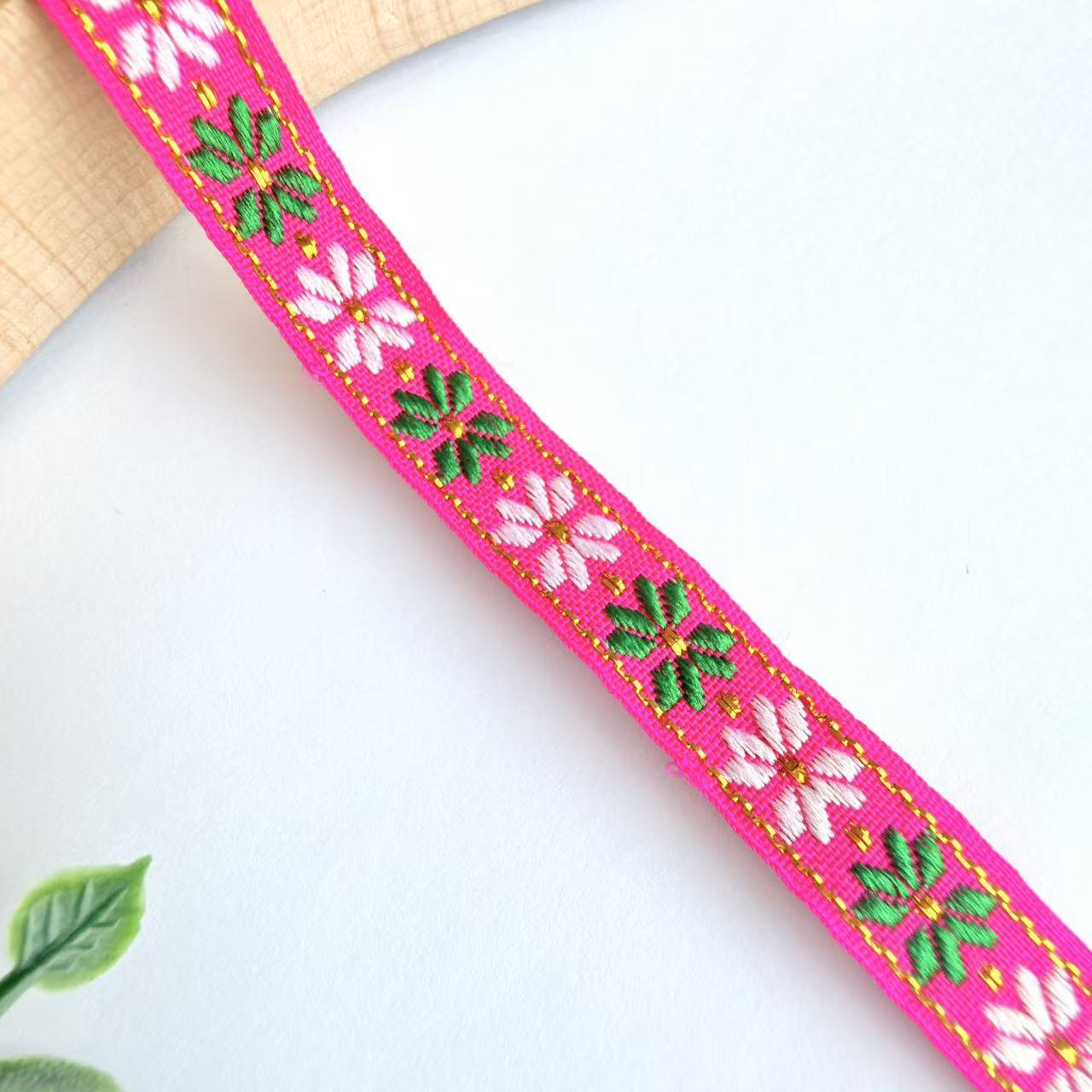 Cinta Jacquard de Estilo Étnico de 1 cm, Nylon, Decorativa, para Ropa y Manualidades image 29
