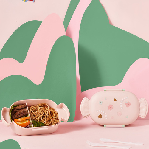New cute children's lunch box, creative candy shape, two-part portable food supplement box, girls lunch box, picnic box