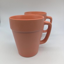 橘色啞光水杯 山東淄博廠家生產陶瓷杯 馬克杯可印logo牛奶咖啡杯