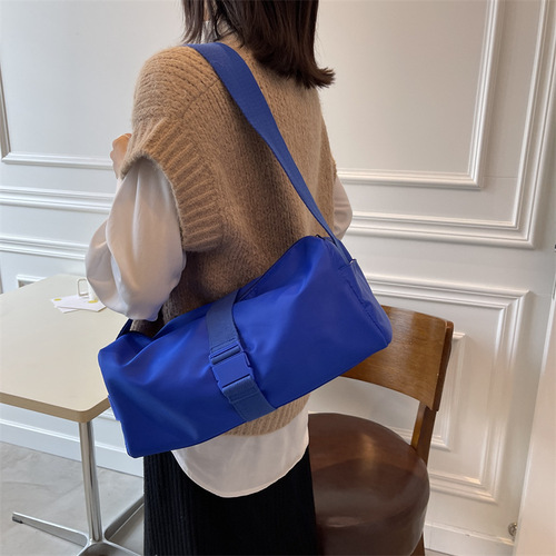 Toast Bag Fitness Bag for Men and Women 2024 Cross-border New Oxford Candy Color Crossbody Sports Travel Leisure Yoga Bag