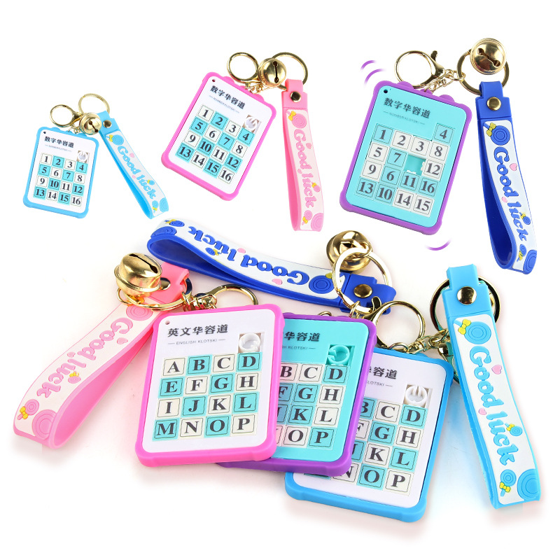 Letras y números en inglés educativo para niños Huarong ciencia vial y educación escalera deslizante despacho de aduana juguete mochila portátil llavero image 4