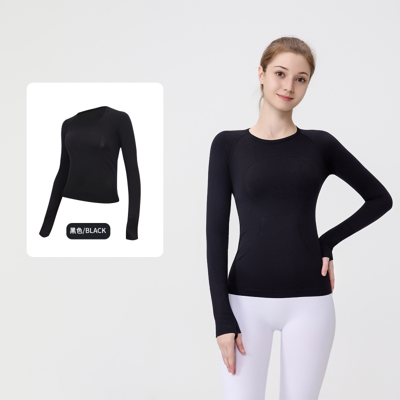 Lulu Original Label 2.0 Long-Sleeved Slim-Fitting Women's T-Shirt Round Neck Sports Fitness Breathable Top Yoga Wear