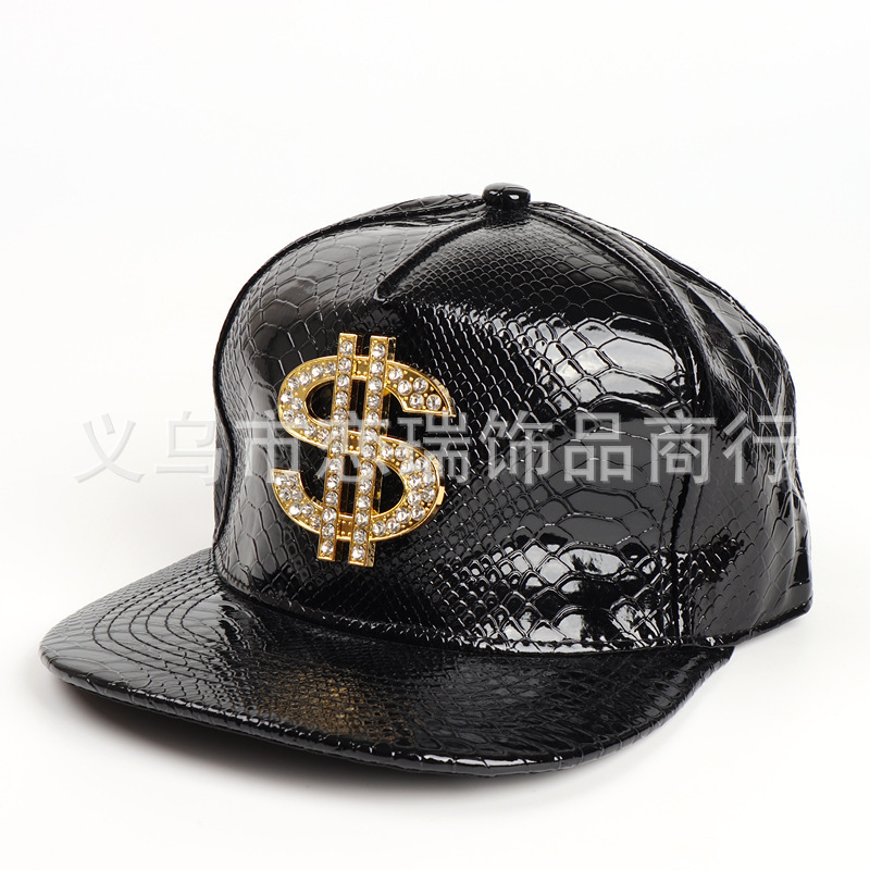 Hip-Hop collar de oro pulsera negro pescador sombrero explosivo gafas marco anillo de dólar vestido de baile conjunto