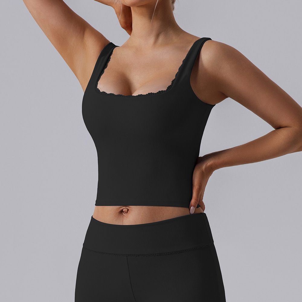 Europa y los Estados Unidos apertado de la espalda hermosa ropa deportiva de yoga chaleco de mujer hilo secado rápido transpirable para correr ropa de fitness