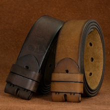 3.8宽现货头层牛皮磨面擦色三边直树膏皮带条配连接皮大小戒指