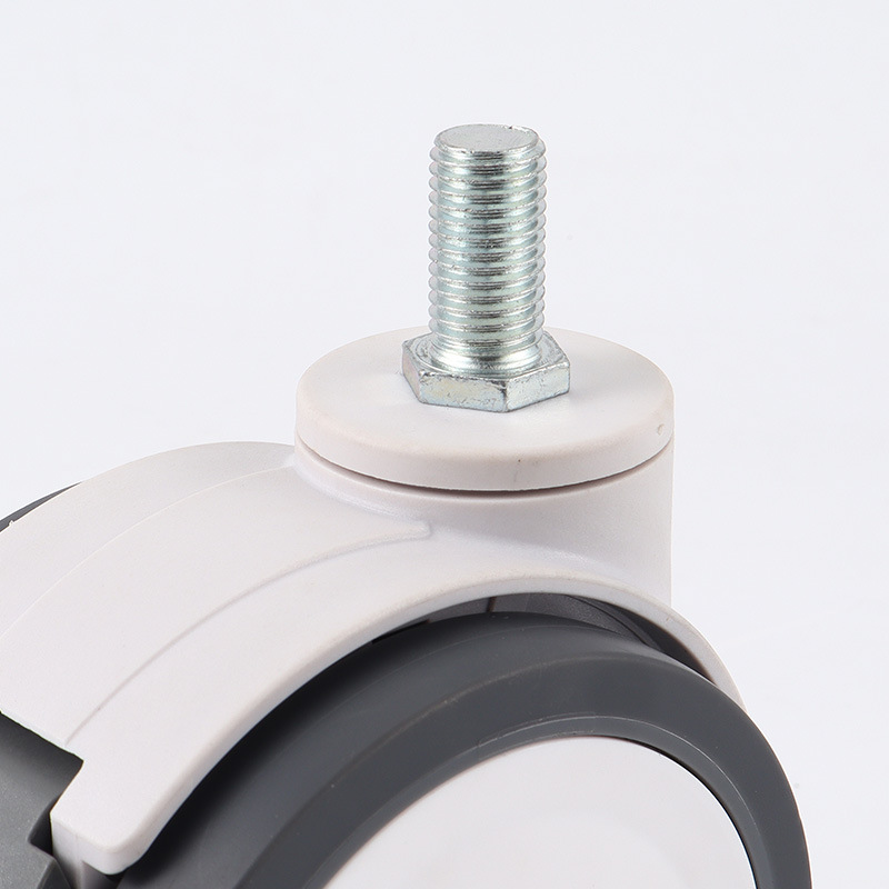 Rueda para Carrito Médico 10x20 mm de Plástico y Nailon Silenciosa Giratoria con Freno