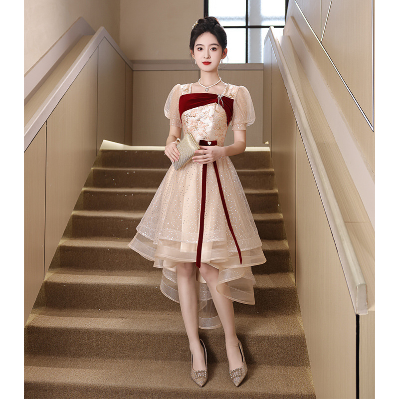 Champagne-Colored Cocktail Dress 2026 New Model Toast Dress Bride Engagement Light Luxury Niche Summer Dress Champagne-Colored Cocktail Dress 2026 New Model Toast Dress Bride Engagement Light Luxury Niche Summer Dress