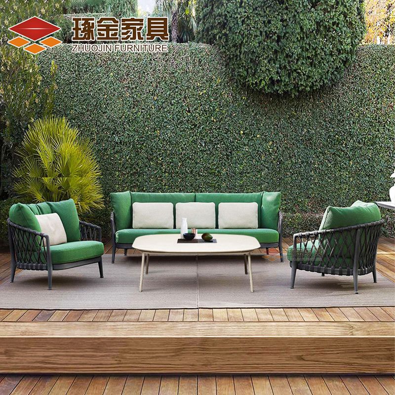 北歐戶外藤編沙發組合庭院花園編藤椅沙發休閒陽台茶几組合藤沙發