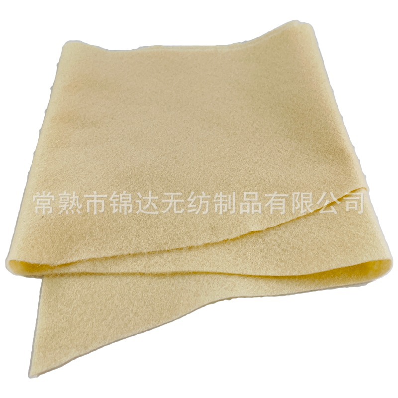 厂家直销 米黄色针刺涤纶无纺布 电瓶汽车顶棚装饰布批发厂家