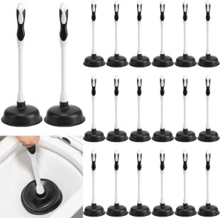 Black Tpr Material High Suction Thickened Rod Toilet Plunger Toilet Stick Tool Clog Remover
