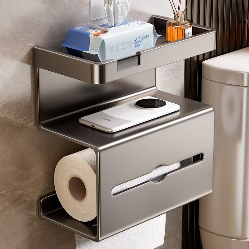 2026 caja de papel de inodoro toallas de papel colgadas en la pared caja de toallas de papel colgadas en la pared perforación inodoro estante de extracción de papel