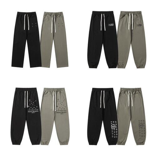 Maison Margiela Summer Digital Embroidery Loose Drawstring Casual Pants