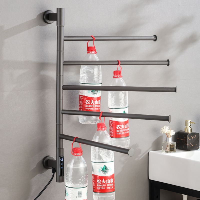 Intelligent Electric Heated Towel Rack Without Punching for Home Bathroom Heated Drying Rack Cross-Border Amazon Manufacturer Wholesale Intelligent Electric Heated Towel Rack Without Punching for Home Bathroom Heated Drying Rack Cross-Border Amazon Manufacturer Wholesale