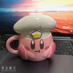 Japanese Kirby Star Dream Explore Discovery Peripheral Mugs Cute Ceramic Water Cups Cartoon with Lid Cups