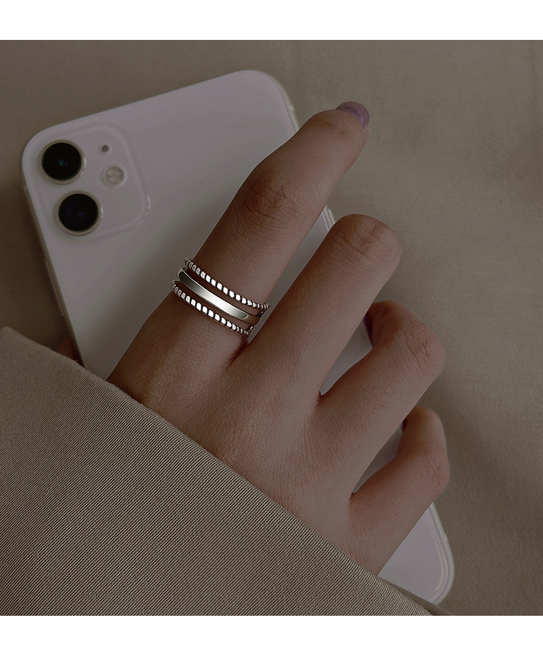 Minimalistisk tre-lags sunrise ring til damer åben model_voghion.com