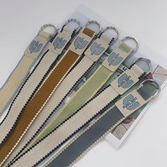Korean canvas strap student belt for women, rainbow striped, Instagram-style personalized belt for men, simple and versatile denim belt