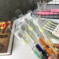 Japanese antibacterial adult toothbrush set of four for family use, wide handle couple's soft and fine bristle toothbrush, factory wholesale