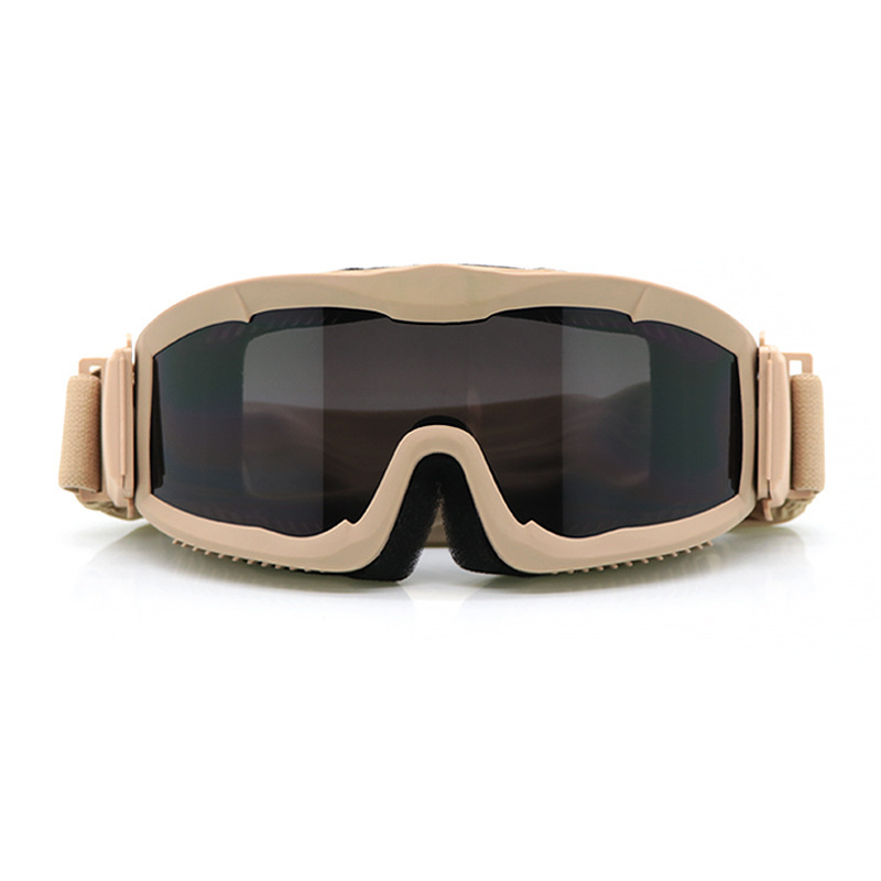 Gogle taktyczne Alpha, okulary strzeleckie z trzema soczewkami, wentylatory armii pustynnej, sprzęt CS, torba materiałowa odporna na wybuchy_voghion.com