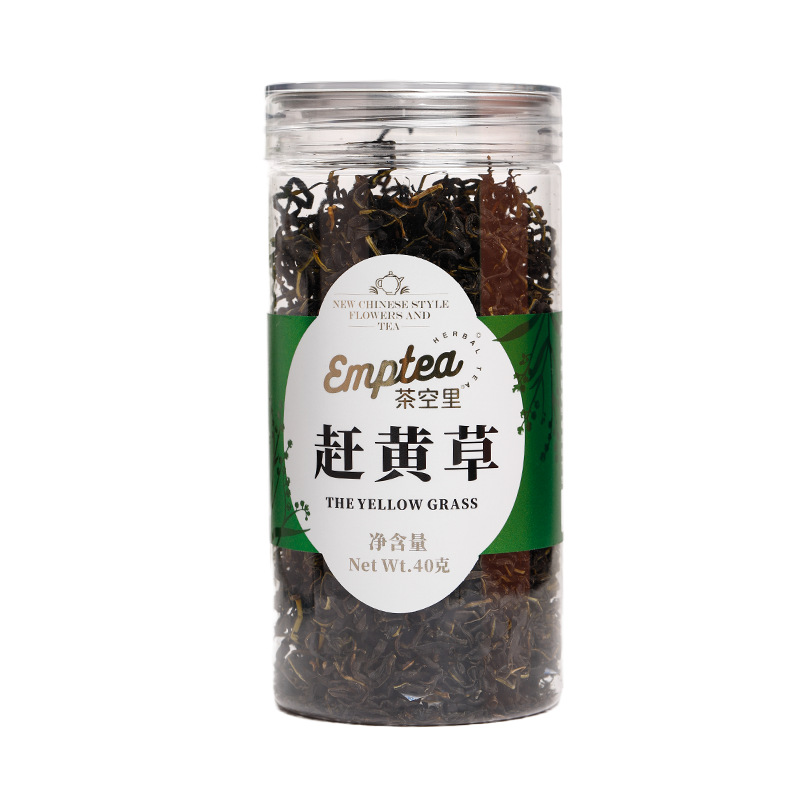 Chrysanthemum Mulberry Goji Flower Tea Blend (Tai Ju, Sang Shen, Gou Qi) — Bottled Herbal Tea in use