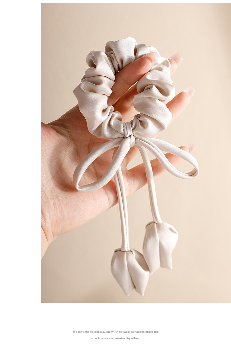 21g Weight Hair Tie Hair Accessories Type 1 Piece Quantity Daily, Street Occasion Solid Color, Flower, Bow Knot Pattern Women's Gender Sweet, Simple Style Style Women's Sweet Simple Style Solid Color Flower Bow Knot Cloth Hair Tie 无