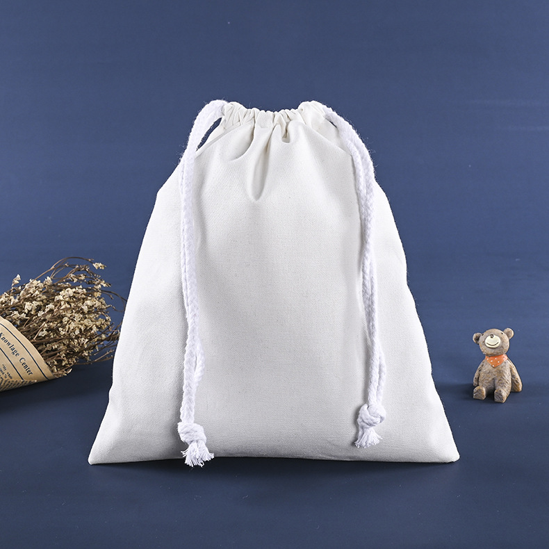 定 制空白帆布束口袋 棉布抽绳袋服装鞋子拉绳束口收纳袋logo