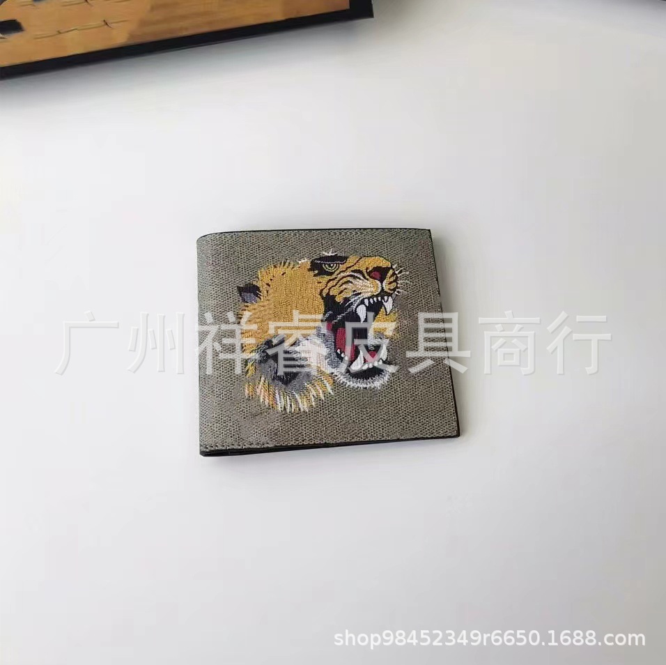 Suministro directo de fábrica billetera de impresión de dibujos animados de alta gama billetera de impresión de color animal lindo billetera de hombre corta multi-tarjeta