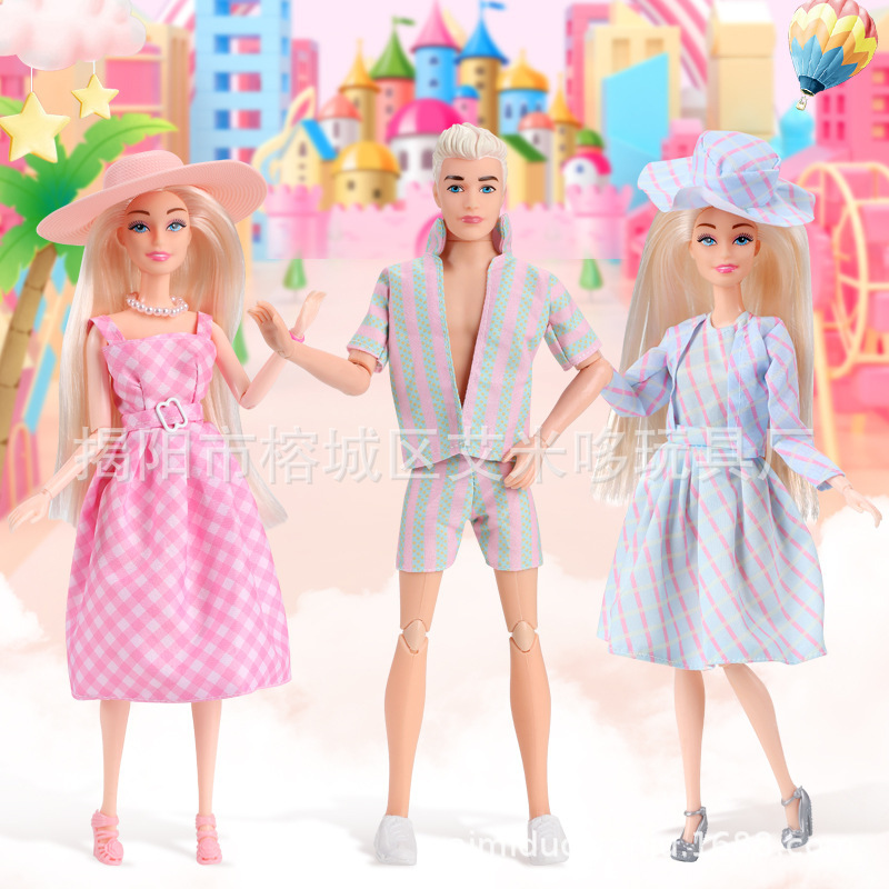 6 Points 30cm Barbie Doll Movie-Style New Toy Couple Doll Set Foreign Trade Hot-Selling Foreign Doll