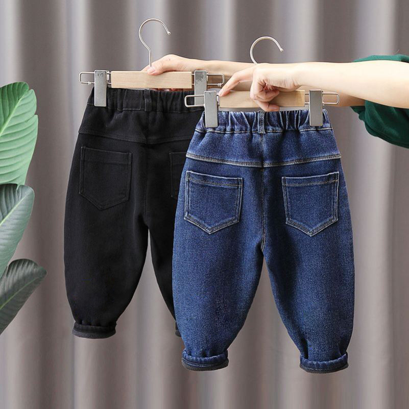 Jeans para niños más vello versátil nuevo otoño y invierno para hombres, ropa de invierno para niños, ropa de invierno para niños, pantalones para niños image 1