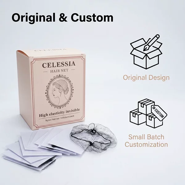 Amazon 144 Pieces 5mm Encrypted Elastic Invisible Wig Hair Net Eco-Friendly Paper Packaging Chef Hair Net Hair Accessories Wholesale