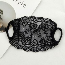 Black mask single layer lace white breathable sunɫ1