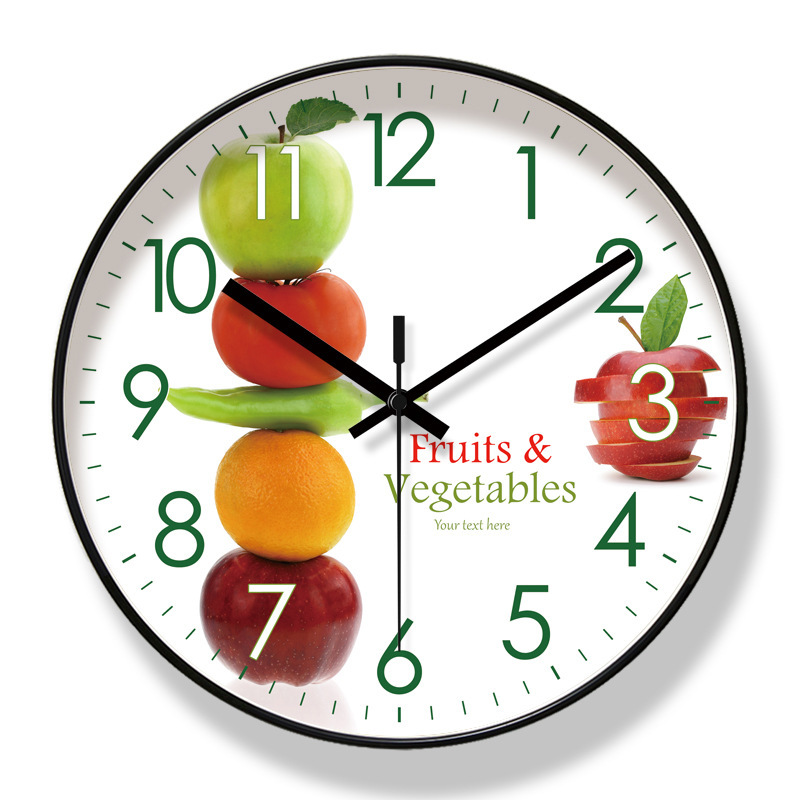 Reloj de pared 6091 para hotel/restaurante/supermercado de frutas, reloj de pared moderno silencioso de barrido de segundos, reloj de cuarzo de larga duración