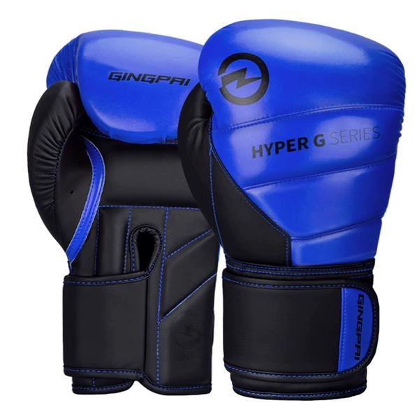 Professional practical boxing gloves black and blue Y-shaped support