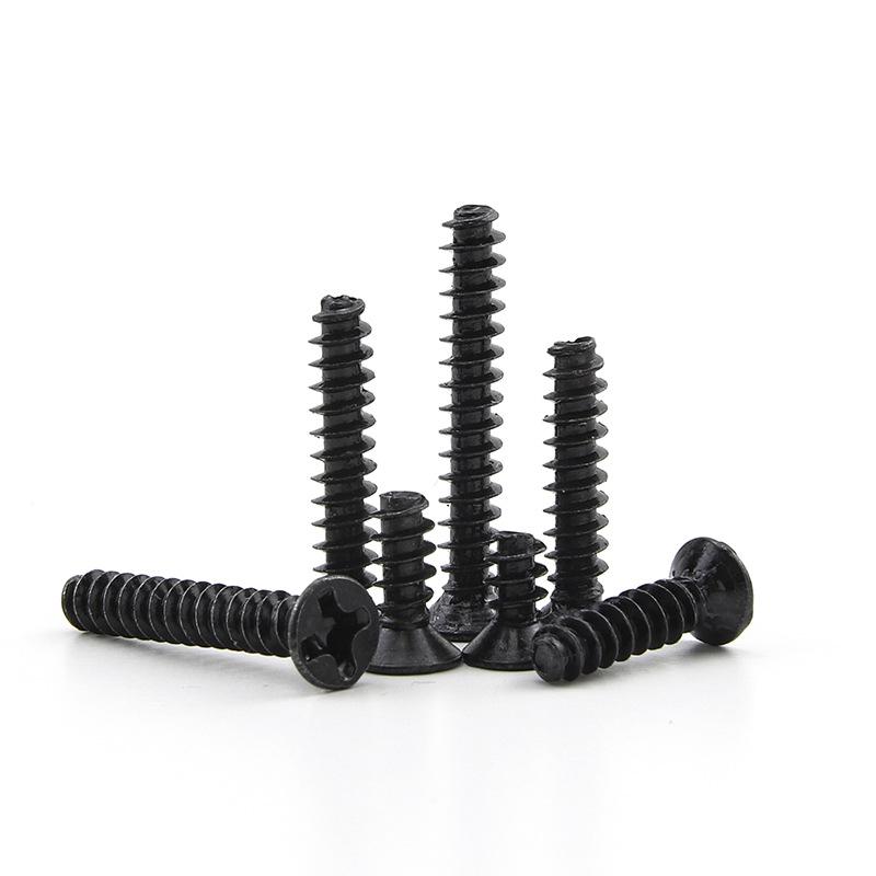 KB 나사 검정색 접시 머리 플랫 테일 셀프 태핑 나사 플랫 헤드 섀시 냉각 팬 나사 M2 |