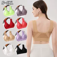 Sportbra взрывное спортивное белье йоги с полой сеткой вентиляции отверстия плюс большой размер без стального кольца бюстгальтер с оберткой груди