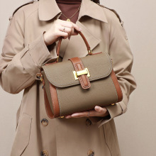 批发2025年春夏撞色新款手提真皮女包单肩斜挎牛皮手提包厂家直销