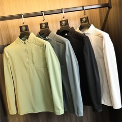 鳥は同じタイプの半ファスナーのアウトドアスポーツの長袖tシャツを結びます。
