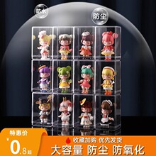 盲盒收纳盒娃娃展示架子泡泡玛特展示盒防尘透明手办展示亚克力盒