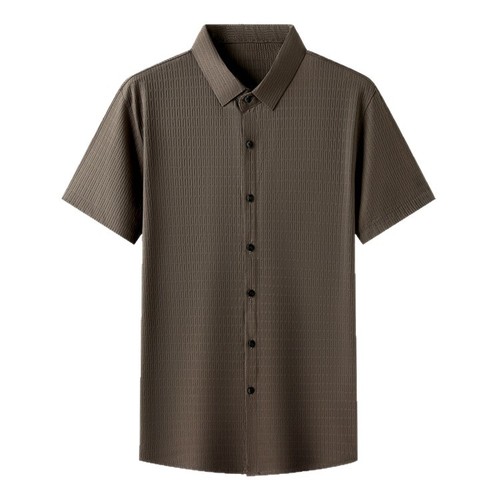 New 2025 Summer Thin Short-Sleeve Shirt for Middle-Aged Men, Open-Front Top, Simple and Clean Version, Father's Day Shirt