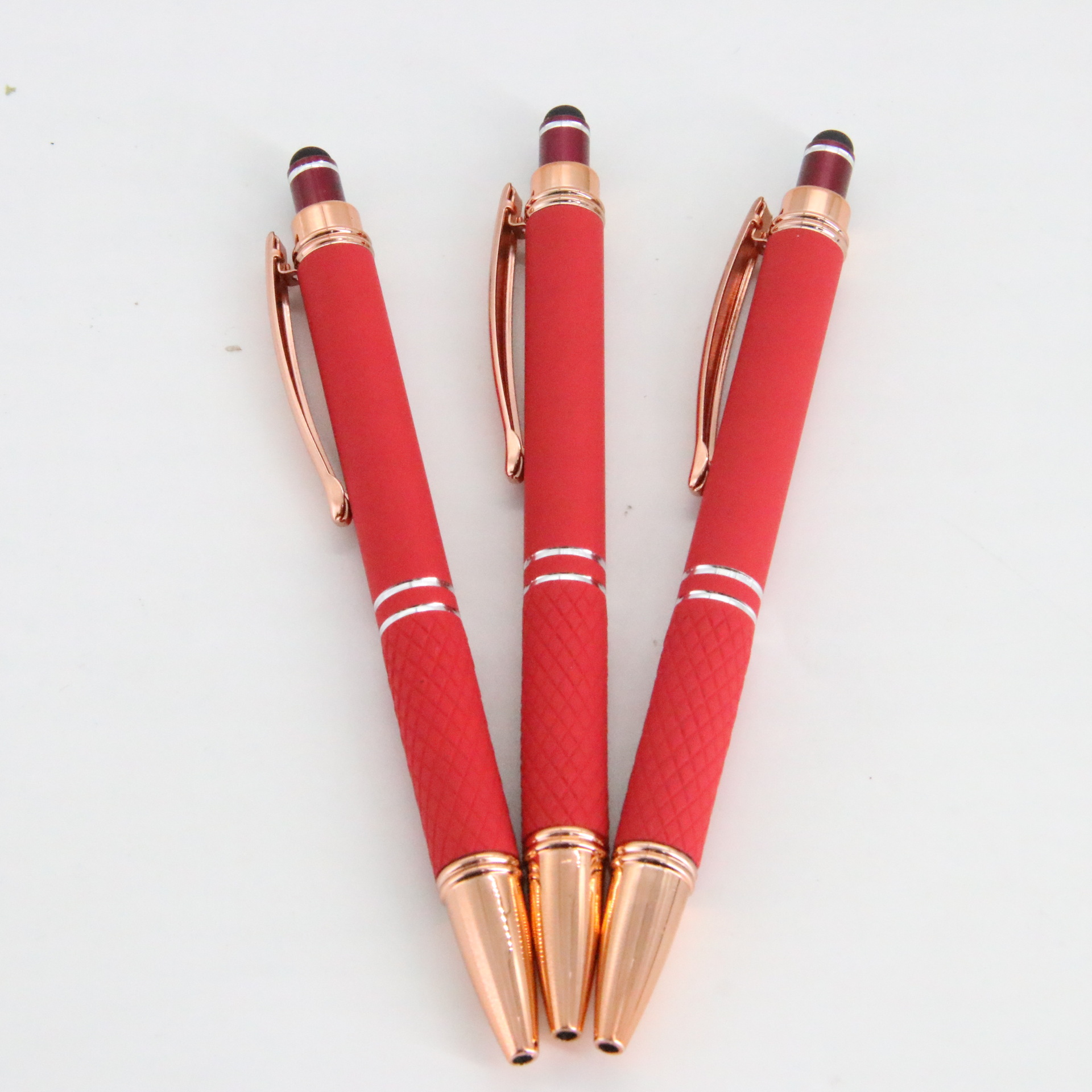 Venta directa al por mayor de la pantalla táctil de prensa bolígrafo Bolígrafo de metal alto-mirando Oficina escuela suministros fábrica