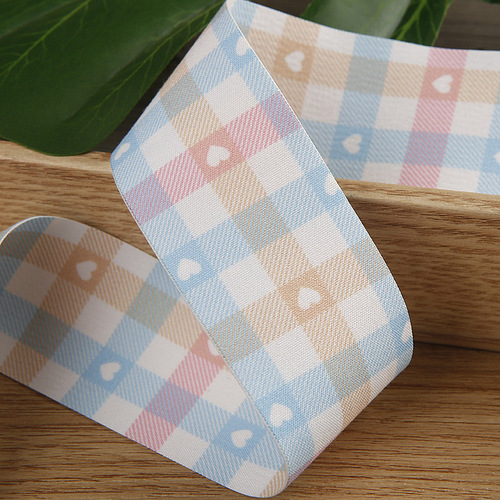 Two-color plaid printed webbing handmade bow diy hair accessories lolita clothing accessories gifts flowers ribbon