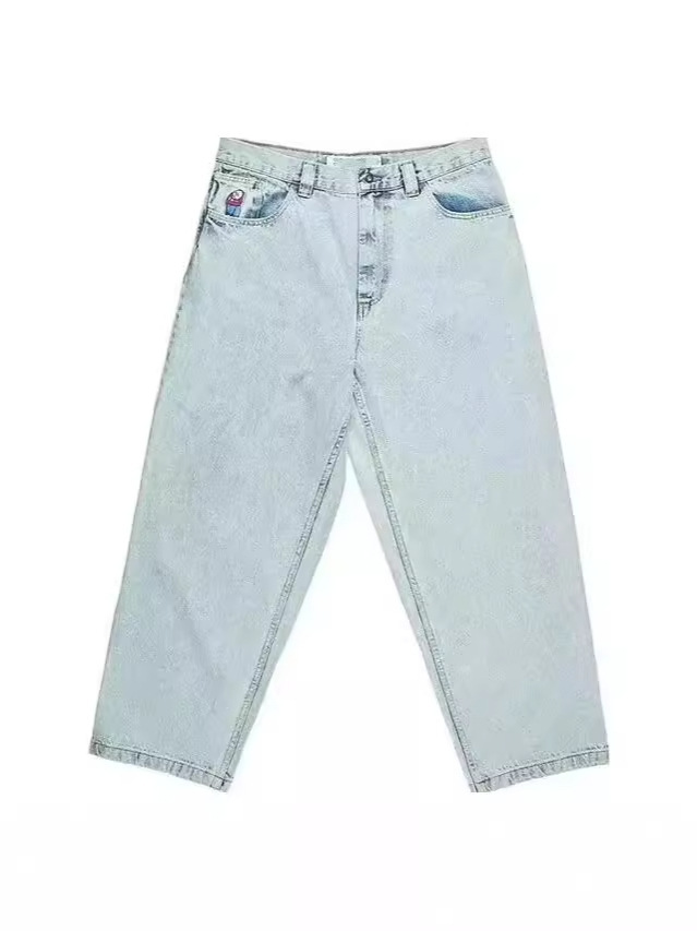 American Polar Big Boy Street Vintage Hip Hop Bordado Jeans para hombre Moda casual Jeans de todo fósforo