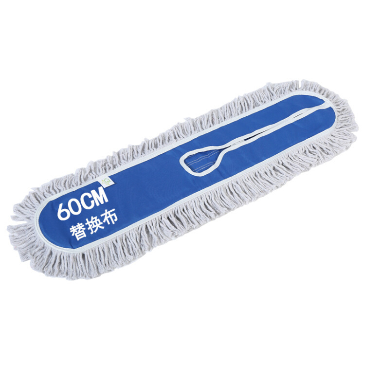 Wider and Larger Blue Edge-Bound Cotton Dust Mop Flat Mop Cloth Replacement Cloth for Floor Mop, Removable and Washable