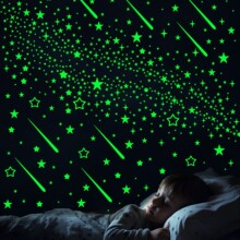 炫彩色夜光星空墙面美化夜光贴自粘流星儿童房橱柜墙面装饰荧光贴