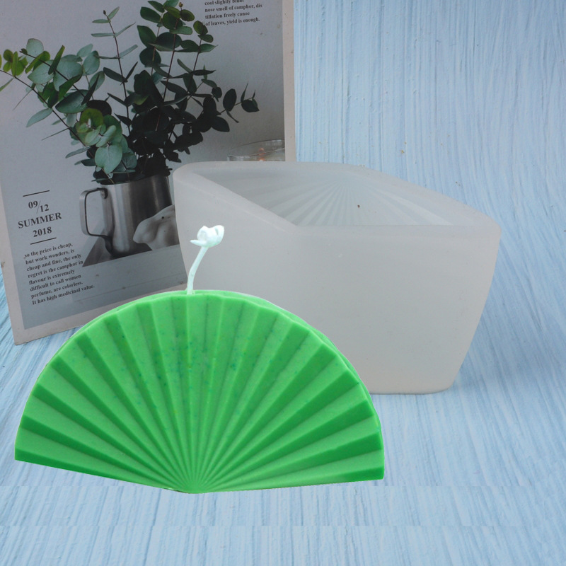 Tridimensional Shell aromaterapia vela molde de silicona DIY plegable ventilador jabón hecho a mano molde epoxi fondant molde