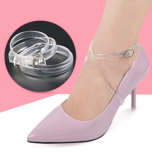Long transparent invisible shoelaces around the ankle to prevent heel falling off, non-heel straps, high-heeled shoes, shoelaces