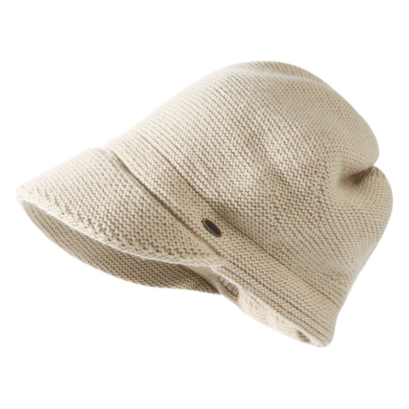 秋冬保温ニット帽女性シンプル大頭囲すっぴん帽子韓系顔を隠しています。