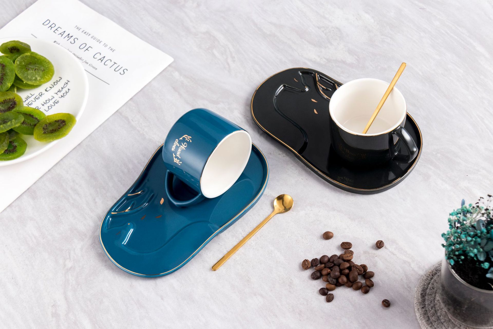 落叶托盘个性杯